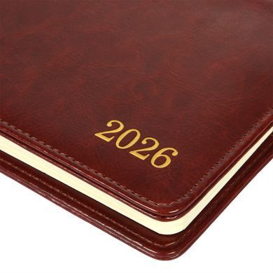 Планинг настільний 34х13 см Leo Planner датований 2026 "City", коричневий, 128 сторінок