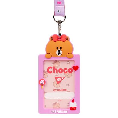 Бейдж силіконовий на стрічці YES Line Friends. Choco