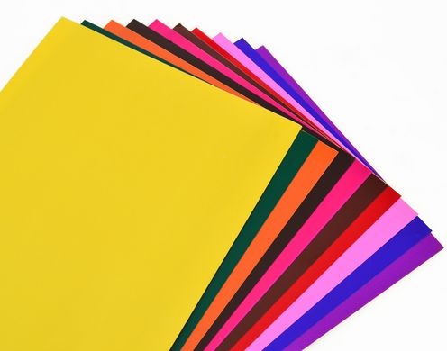 Набір кольорового паперу крейдованого самоклейного А4 (10 арк)