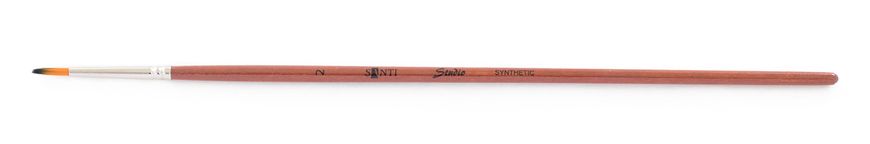 Кисть худож. синтетика "Santi Studio", короткая ручка, круглая, №2.