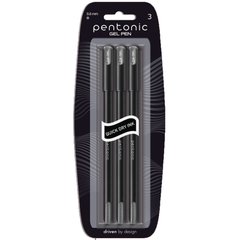 Ручка гелева LINC Pentonic 0,6 мм 3 шт чорна