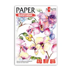 Набор акварельной бумаги SANTI "Flowers", А3, "Paper Watercolor Collection", 20 л, 200 г/м
