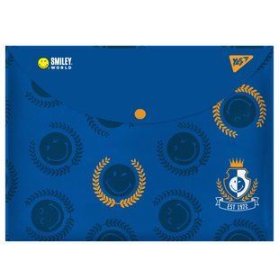 Папка-конверт YES на кнопці А4 " Smiley World.College"