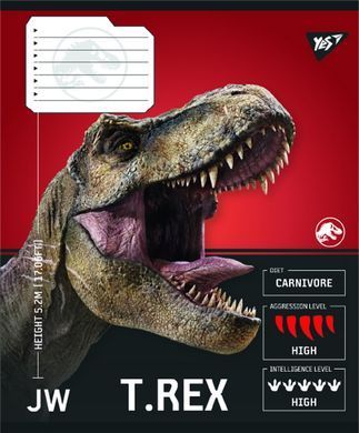 Зошит учнівський шкільний Yes JURASSIC WORLD Strength and Power А5 24 аркушів лінія