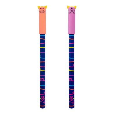 Ручка гелевая YES "Cats" 0,5мм, синяя, микс 2 диз
