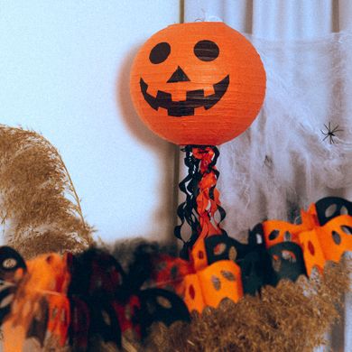 Фонарь бум.Yes! Fun Хэллоуин "Тыква", 25 см, с подвеской-серпантин