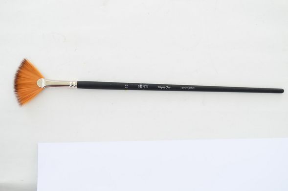 Пензель худож. синтетика "Santi Highly Pro", довга ручка, віяловий, №12.