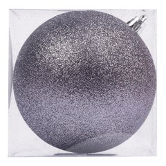 Новогодний шар Novogod'ko, пластик, 10 cм, серый графит, глиттер