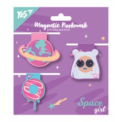 Закладки магнітні YES Space Girl, 3шт.