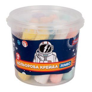 Мел 1Вересня цветной 16 шт. JUMBO в ведре Space