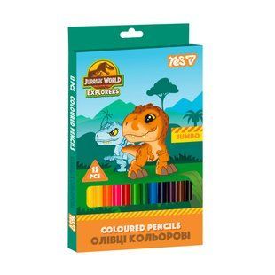 Олівці кольорові Yes Jurassic World JUMBO 12 кольорів