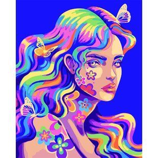 Картина за номерами SANTI Дівчина з метеликами 40*50 см &copy;pollypop92