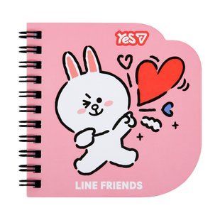Блокнот фигурный Yes Line Friends Cony 100x100 мм 30 листов клетка