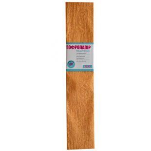 Бумага гофр. 1Вересня перлам. светло-коричневая 20% (50см*200см)