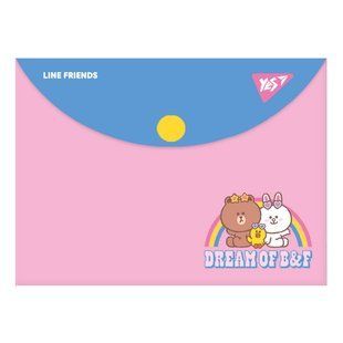 Папка конверт на кнопці Yes Line Friends B7
