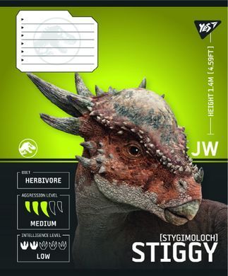 Зошит учнівський загальний Yes JURASSIC WORLD Strength and Power А5 36 аркушів клітинка