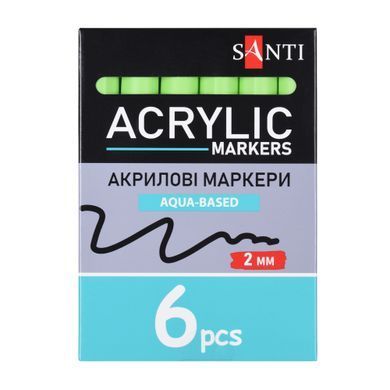 Маркер акриловый SANTI SAC-18 салатовый 2 мм