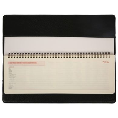 Планинг настольный 34х13 см Leo Planner датированный 2026 "Credo", черный, 128 страниц