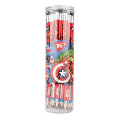 Олівець чорнографітний YES Marvel.Avengers круглий з ластиком