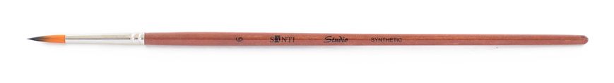 Кисть худож. синтетика "Santi Studio", короткая ручка, круглая, №6.