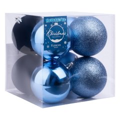 Набор новогодних шаров Novogod'ko, пластик, 8см, 8 шт/уп, голубой
