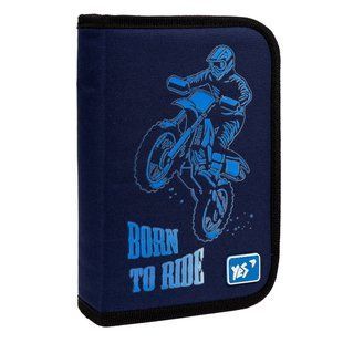 Пенал твердий YES одинарний з клапаном HP-03 Born to Ride