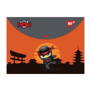 Папка конверт на кнопці Yes Ninja помаранчево сірий B7