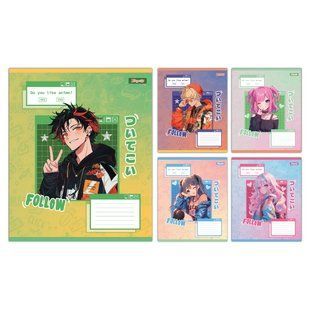 Зошит учнівський шкільний 1 Вересня Follow Anime А5 12 аркушів коса лінія
