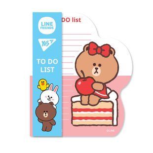 Бумага для заметок YES To Do Line Friends girl планшет с магнитом, блок 52 листа