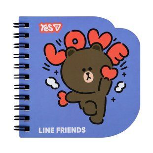 Блокнот фігурний Yes Line Friends Love 100x100 30 аркушів клітинка