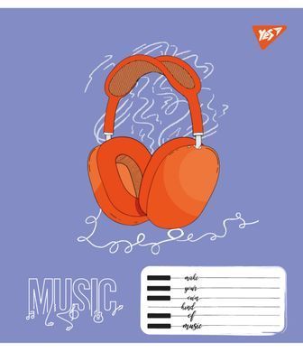 А5+ 12 аркушів Yes Colours of music нотний зошит