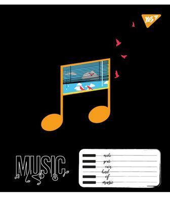 А5+ 12 аркушів Yes Colours of music нотний зошит