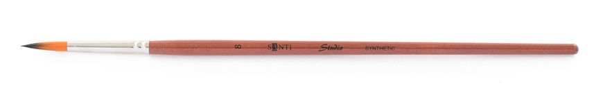 Кисть худож. синтетика "Santi Studio", короткая ручка, круглая, №8.