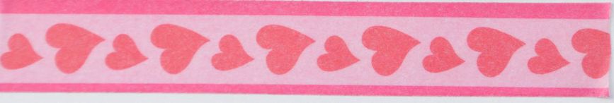 Лента бумажная самоклеющаяся "Розовые сердца" 1.5см*5м
