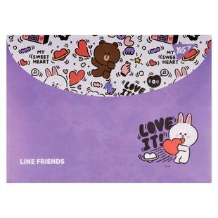 Папка конверт YES А4 на кнопке Line Friends