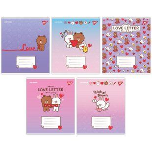 Зошит шкільний Yes Line Friends. Love letter 12 аркушів лінія