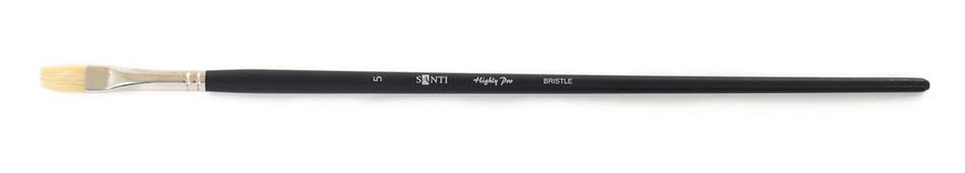 Кисть худож. щетина "Santi Highly Pro", длинная ручка, плоская, №5.