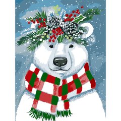 Картина по номерам SANTI Праздничный медведь 30*40 см