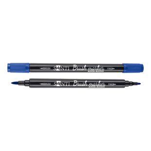 Маркер акварельний SANTI Brush Marker SWB-17 кобальт синій двосторонній