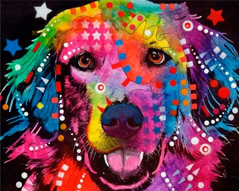 Алмазна мозаїка SANTI "Райдужна собака", 40*50 см