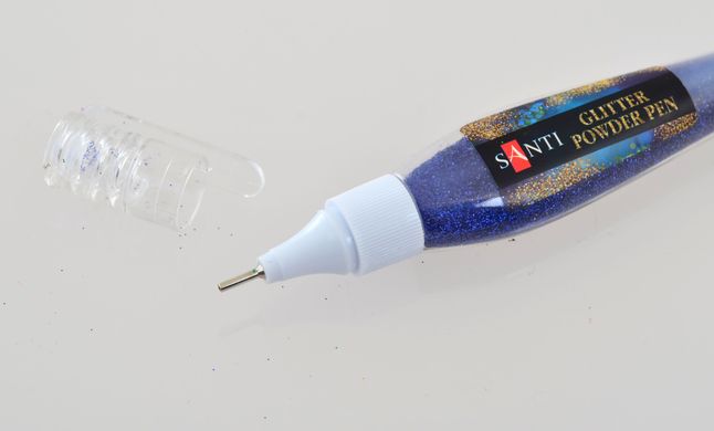 Ручка Santi з розсипним гліттером, блакитний, 10г