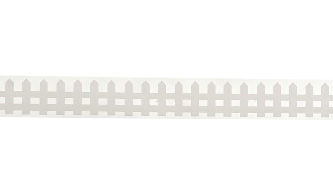 Стрічка фігурна самоклеюча паперова, "Огорожа", біла, 1.5 м