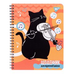 Дневник для музыкальной школы "Black cat" спираль УФ-выб. YES