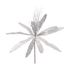 Цветок декоративный Yes! Fun Рождественская звезда серебряный, 40 см