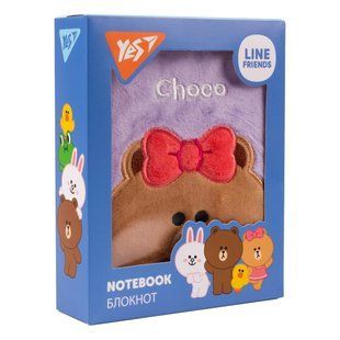 Блокнот пушистый YES Line Friends Choco
