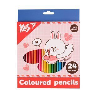 Олівці кольорові Yes 24 кольорів Line Friends Cony