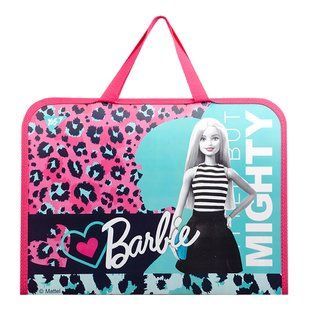 Папка-портфель YES на молнии с тканевыми ручками "Barbie"