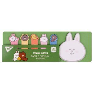Бумага с липким слоем YES Line Friends Cony в наборе 120 листов (6х20)