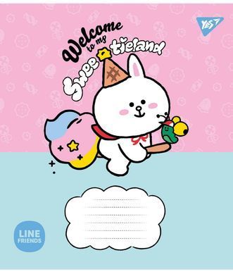 Зошит шкільний Yes Line Friends. Sweetieland 12 аркушів лінія