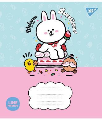 Зошит шкільний Yes Line Friends. Sweetieland 12 аркушів лінія